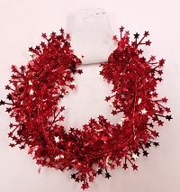 Plastic Star Garland- Red