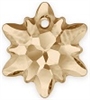 Swarovski 14mm Edelweiss Pendant- Golden Shadow