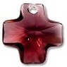 Swarovski 20mm Plus Sign Cross- Burgundy