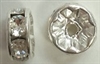 8mm Full Sterling Silver Rondells- Crystal