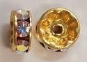 8mm Swarovski Rondell- Crystal AB/Gold