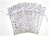 Organza Bags - Star Print - White with Silver