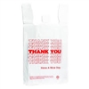 White "Thank You" T-Shirt Bags - 7" x 5" x 15"