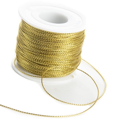 Metallic Cord, 1mm, 100 Yards, Gold