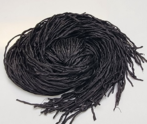 Hand Dyed Silk Strands - Black