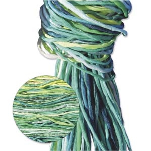 Hand Dyed Silk Strands - Greens