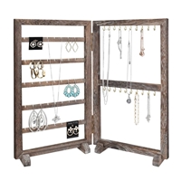 #WD417 2-Way Wooden Wall Mounted Jewelry Organizer Stand