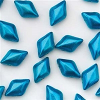 Matubo GEMDUO Bead, 8x5mm, 2-Hole - Metalust Turquoise