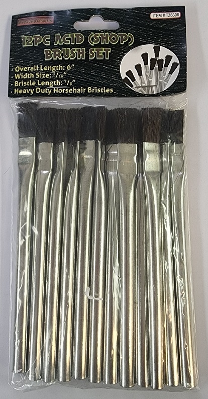 Acid Brushes - 12 piece set - 7/16"