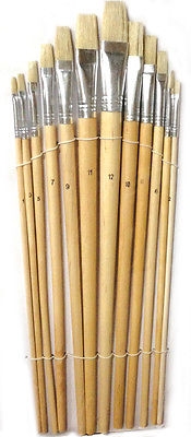 Hawk Assorted Flat & Round 12 piece Paint Brush Set