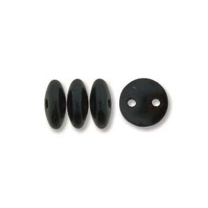 CzechMates 2-Hole Lentil Bead, 6mm, - Matte Hematite