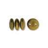 2-Hole Lentil Bead- 6mm - Matte Metallic Aztec Gold