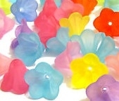 Lucite Petunia Flower Bead - 7mm x 4mm