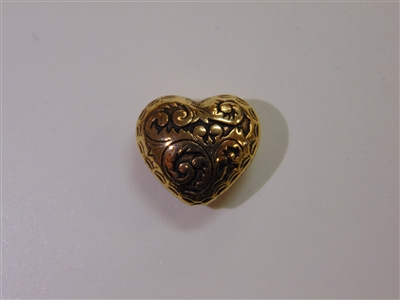 20x18mm Filigree Heart Antique Gold Washed