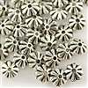 10mm Floral Rondelle - Small Hole - Antique Silver
