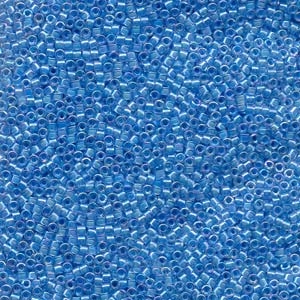 DB076 Lined Light Blue AB - Miyuki Delica Seed Beads - 11/0