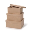 Paper Mache Box Set of Three Rectangle - 4", 5", 6"