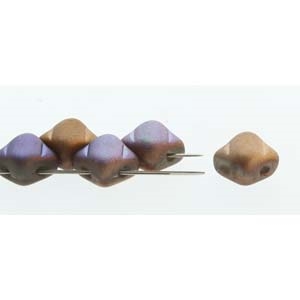 Silky Bead, 6mm, 2-Hole - Glittery Matte Bronze