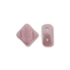 Silky Bead, 6mm, 2-Hole - Chalk/White Alabster Lilac Luster