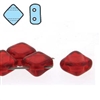 Silky Bead, 6mm, 2-Hole - Ruby