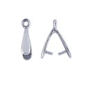 Sterling Silver Teardrop Pick Bail with Loop - 1.5mm Loop