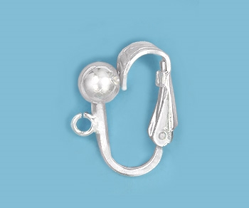 Sterling Silver Clip Earring with 5mm Ball & Loop