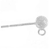 Sterling Silver Frosted Ball Post with Loop - 6mm