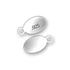 Sterling Silver Oval Jewelry Tags with .925 Stamp