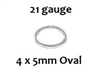Sterling Silver Open Oval Jump Ring - 4mm x 5mm
