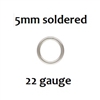 Sterling Silver Soldered Jump Ring - 5mm, 22ga