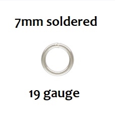 Sterling Silver Soldered Jump Ring - 7mm, 19ga