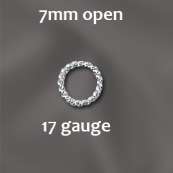 Sterling Silver Twisted Open Jumpring - 7mm, 17g