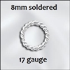 Sterling Silver Twisted Soldered Jumpring-8mm, 17g