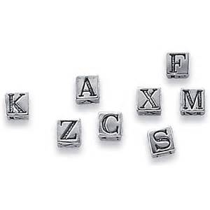 4mm Sterling Silver Letter Beads