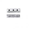 Sterling Silver Etched Spacer Bar - 3 Hole