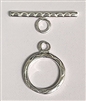 Sterling Silver Etched Toggle