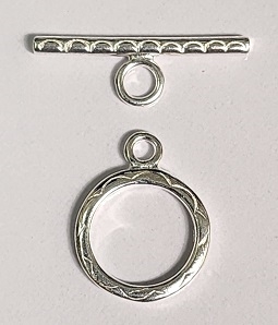 Sterling Silver Etched Toggle