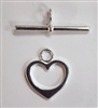 Sterling Silver Plain Heart Toggle