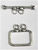 Sterling Silver Rectangle 2-Strand Toggle