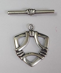 Sterling Silver Shield Toggle
