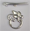 Sterling Silver Smooth Leaf Toggle