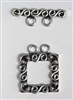 Sterling Silver Square 2-Strand Toggle