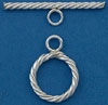 Sterling Silver Filled Twisted Toggle - 17mm