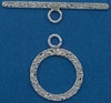 Sterling Silver Filled Textured Toggle - 15mm