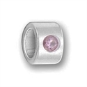 Sterling Large Hole Rondelle Bead - Light Amethyst/June