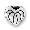 Sterling Large Hole Bead - #338 Lined Heart