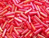 Taiwanese #3 Bugle Bead - Bright Pink AB #B405D