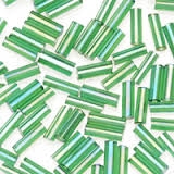 Taiwanese #3 Bugle Bead - Kelly Green AB #B407