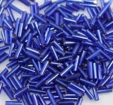 Taiwanese #3 Bugle Bead - Silver Lined Cobalt Blue #B28