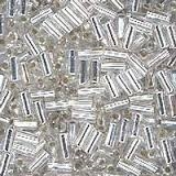 Taiwanese #3 Bugle Bead - Silver Lined Crystal Clear #B21